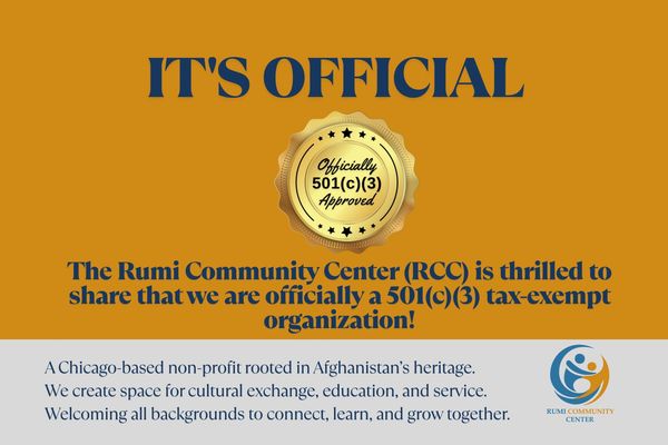Rumi Community Center is now a 501(c)(3) nonprofit—serving with compassion, learning & inclusion.

