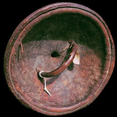Amhara Shield, Ethiopia, made of animal hide, late 19th Century, its in excellent condition, Price £
