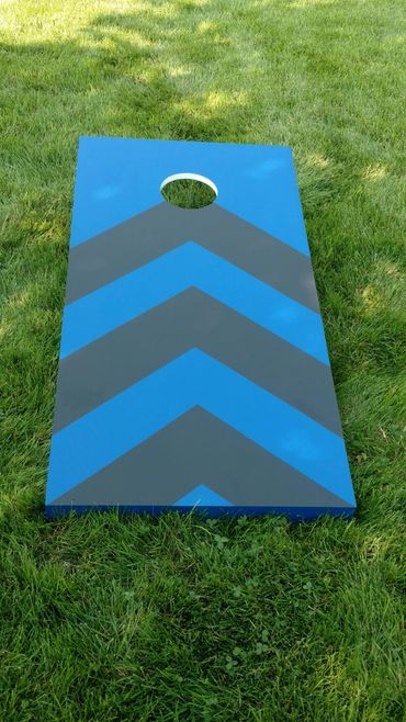 Custom corn hole/bags game board. 3/4" plywood top and stainless steel hardware.