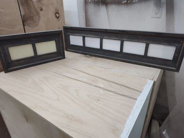 Custom 5" x 7" picture frames from recycled door. 