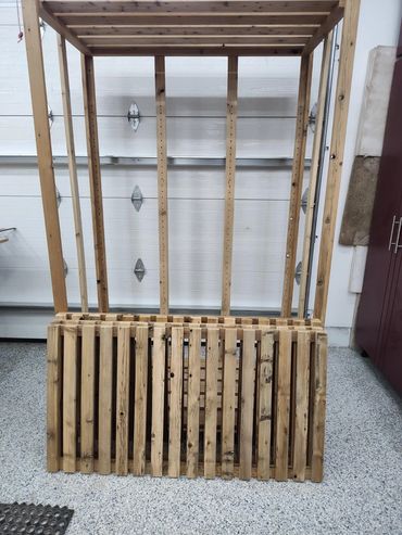 Cedar plant germination/seeding stand. Four shelves for early spring seed germination.  