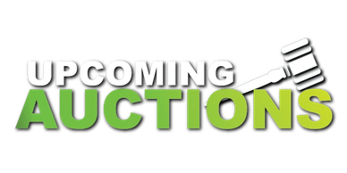 Logo with 'Upcoming Auctions' text and auction gavel.