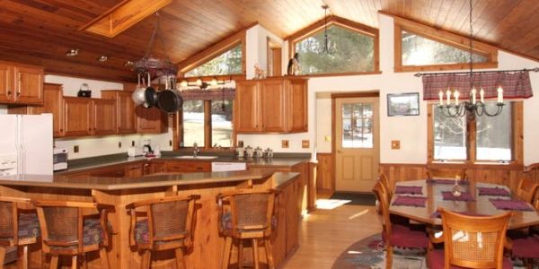 spacious kitchen and dining area open concept