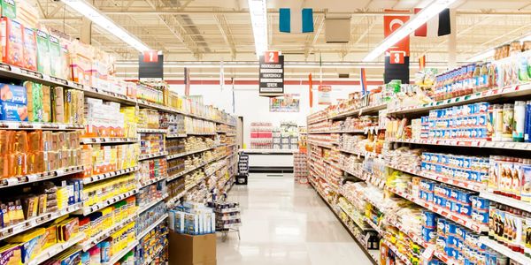 aisles in a grocery store