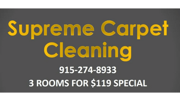 SUPREME CARPET CLEANING
3 ROOMS FOR $119  SPECIAL 