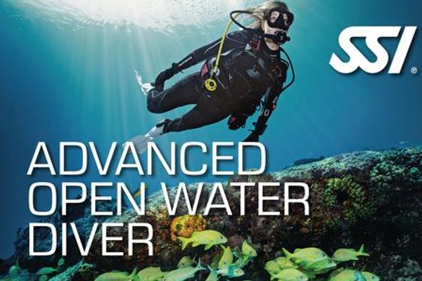 scuba diver underwater representing SSI advanced open water diver certification course