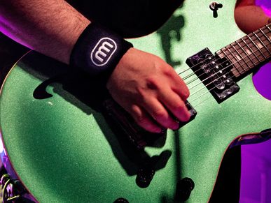 Mammoth Wrist band and Wolf's electric guitar. 