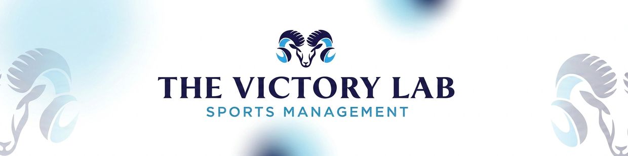 Logo for The Victory Lab Sports Management featuring a stylised ram head.