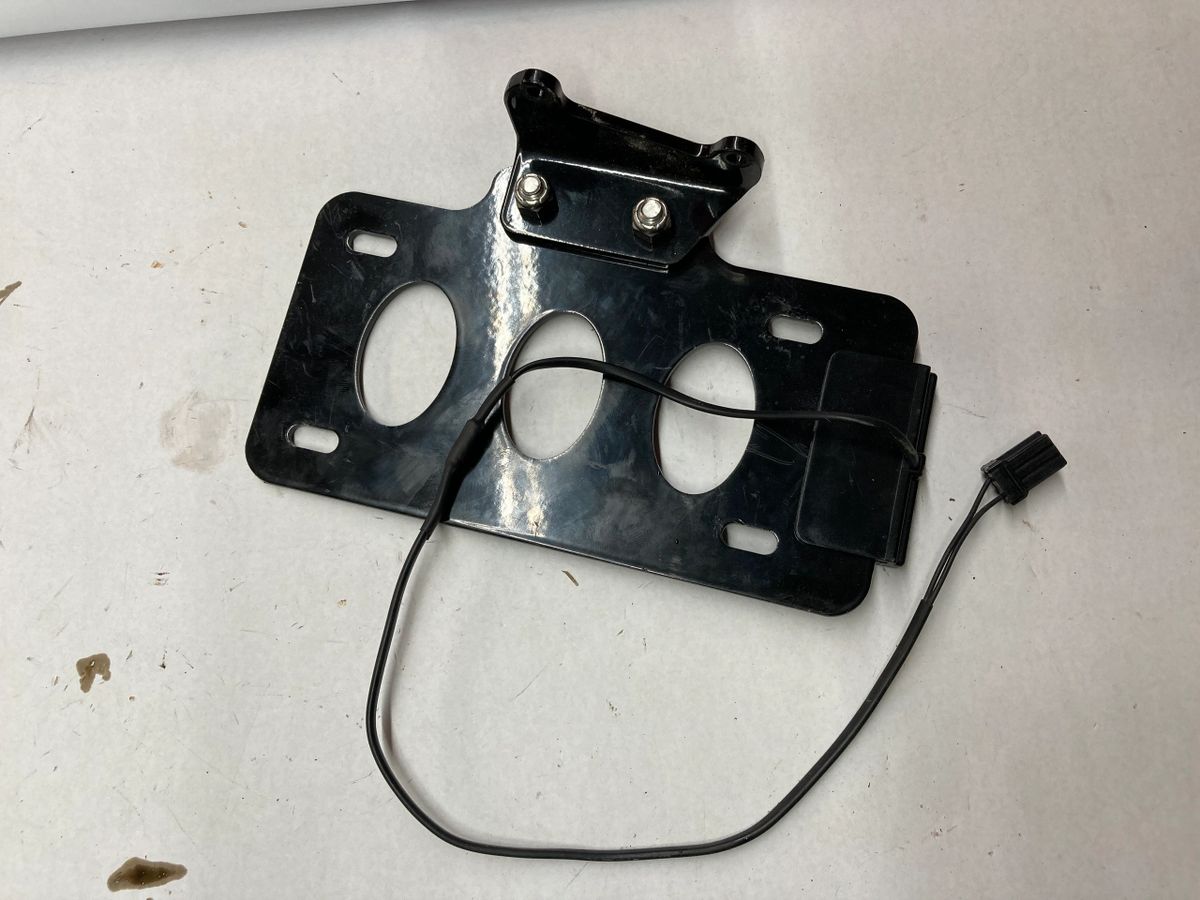 Harley black custom side mount vertical license plate mounting bracket