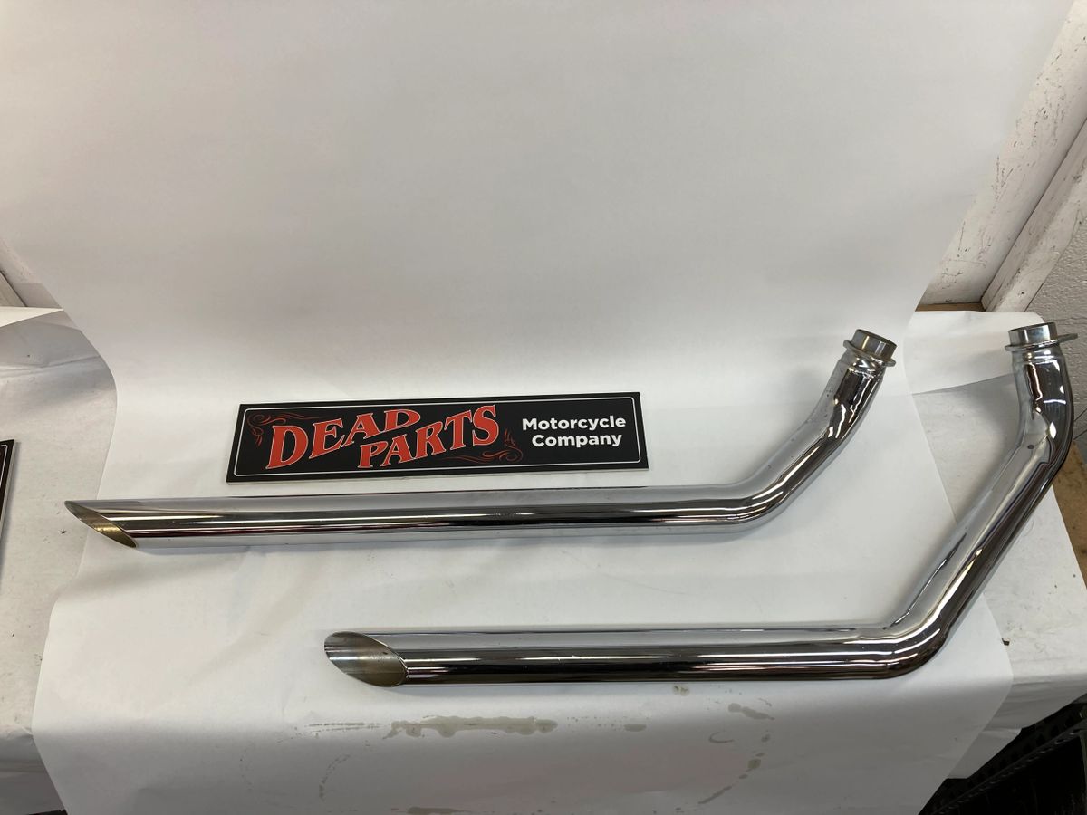 Harley 2" Shovelhead high low shotgun exhaust drag pipes