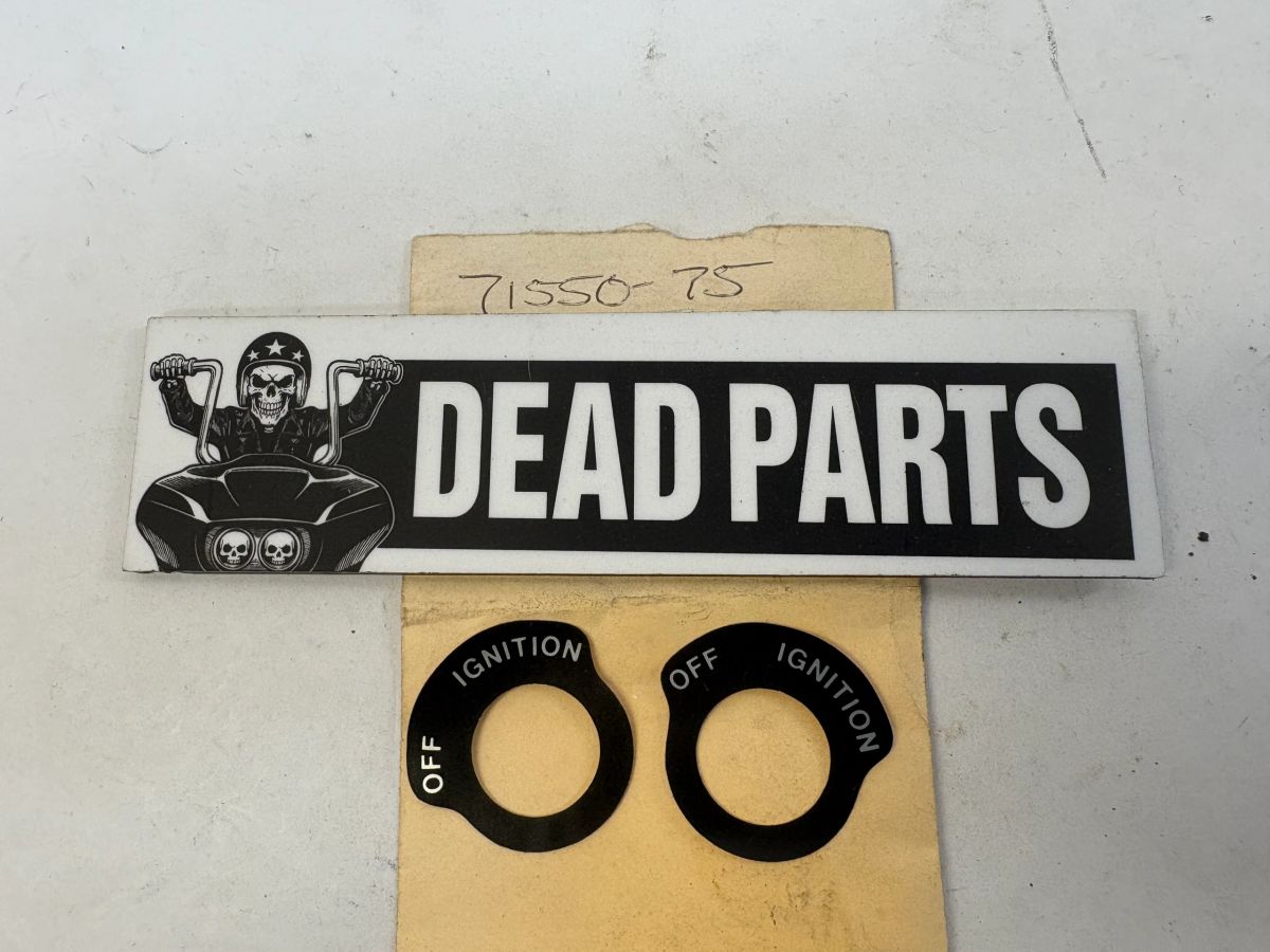 Harley NOS 71550-75 ignition switch round decal trim sticker pair