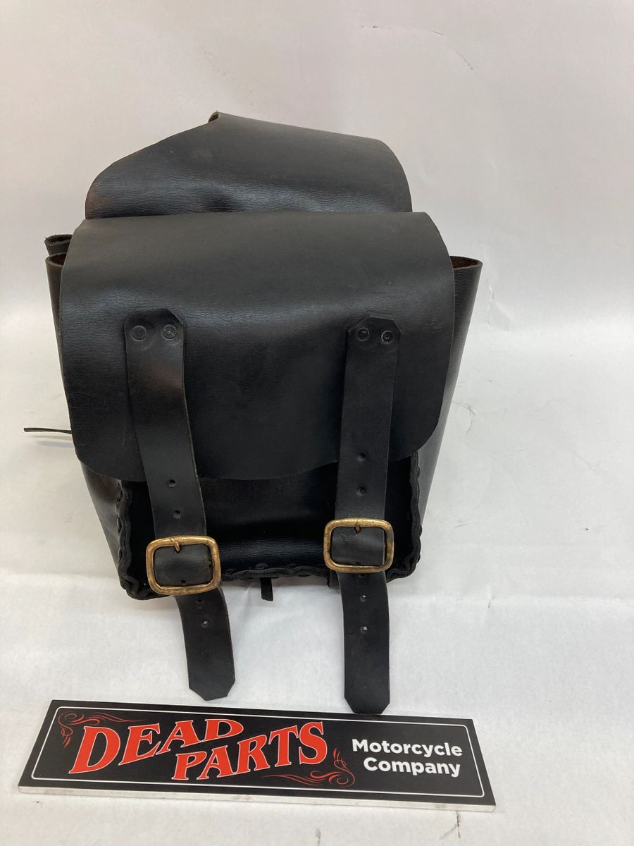 Harley genuine leather old school small 2 buckle throw over saddlebags