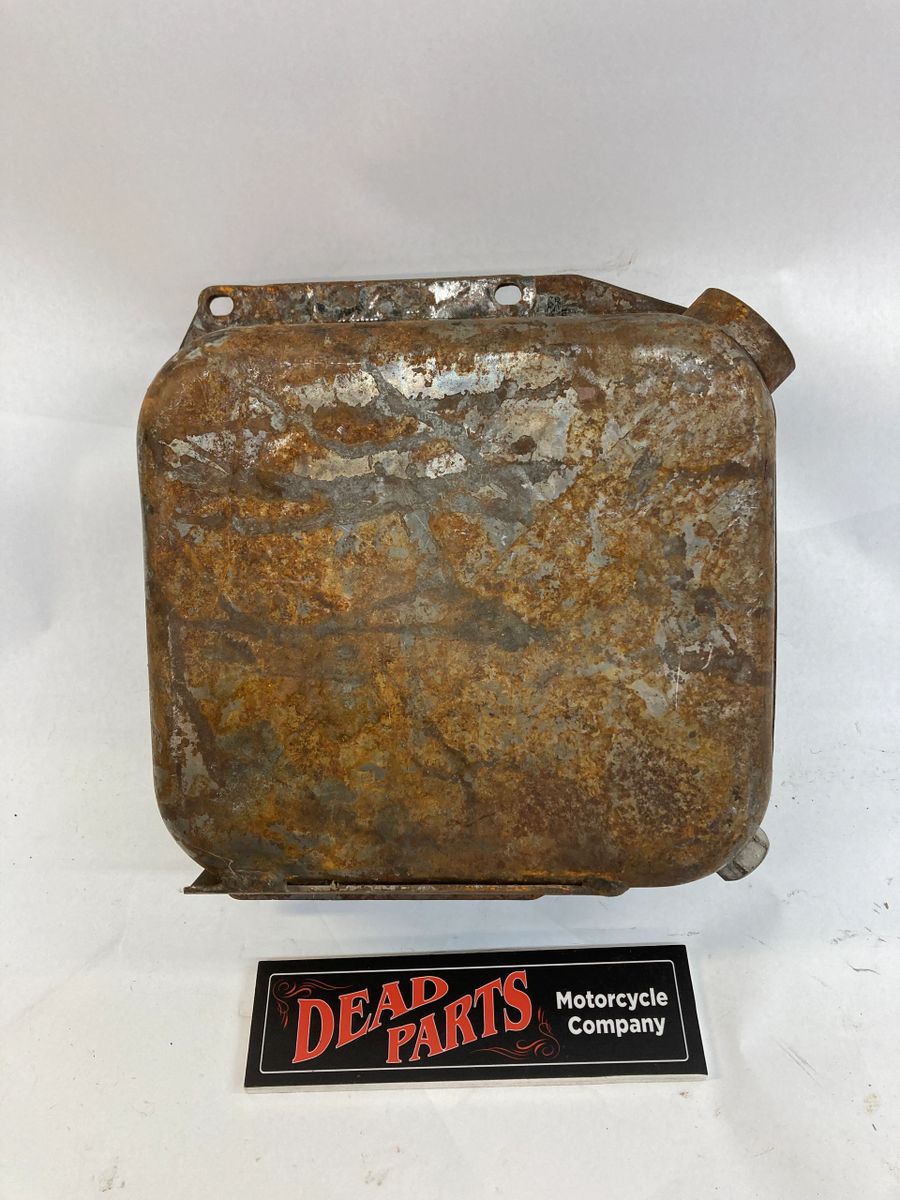 Harley raw steel OEM square Sportster XLCH oil tank bag cell