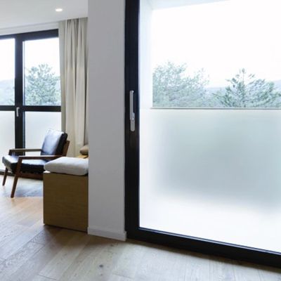 Window with frosted window film