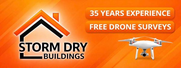 Storm Dry Buildings offers 35 years of experience and free drone surveys.