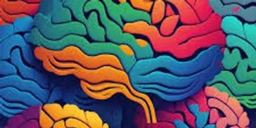 Colorful abstract brains layered in vibrant hues.