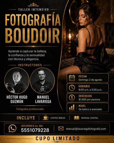 Taller intensivo de fotografía boudoir con Héctor Hugo Guzmán y Manuel Lavariega.