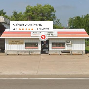 Calvert Auto Parts storefront with a 4.8-star rating and 31 reviews.