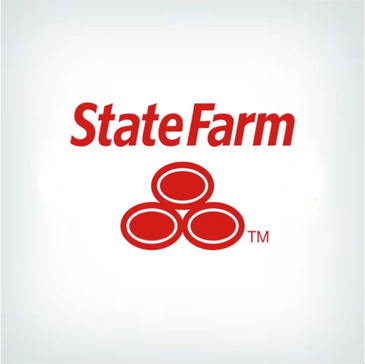 State Farm logo with red text and three red ovals.