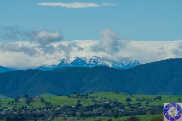 Corryong with Snowy Mountains in the background