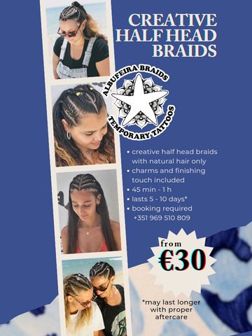 Girls with half-head braided.