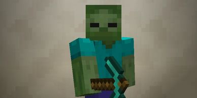 image of zombie with diamond pickaxe