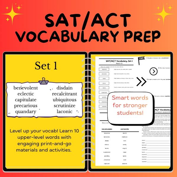 SAT/ACT vocabulary prep with 10 advanced words and engaging activities.