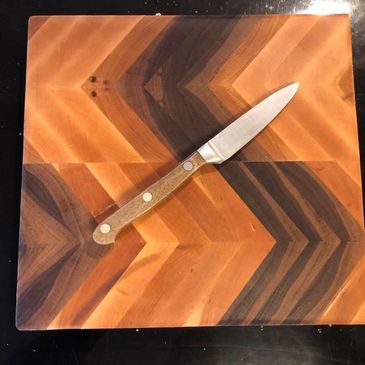 small cutting board and paring knife