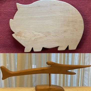 Pig cutting board and shark