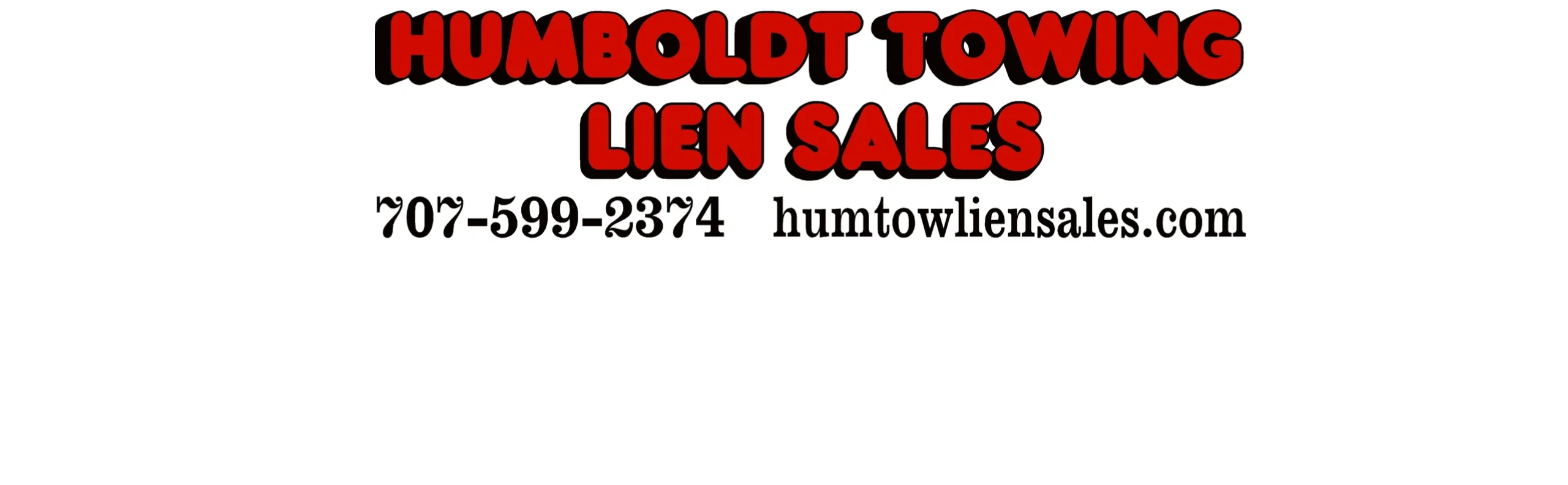 Humboldt towing lien sales Tow Yards, Liensales