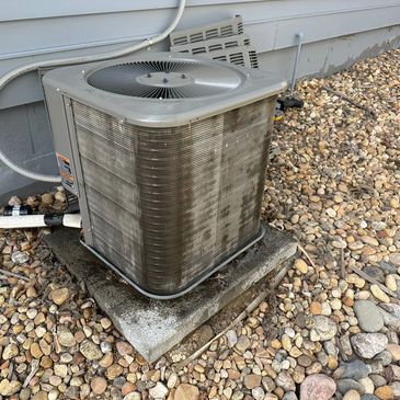 An AC unit that has just been cleaned in Colorado.