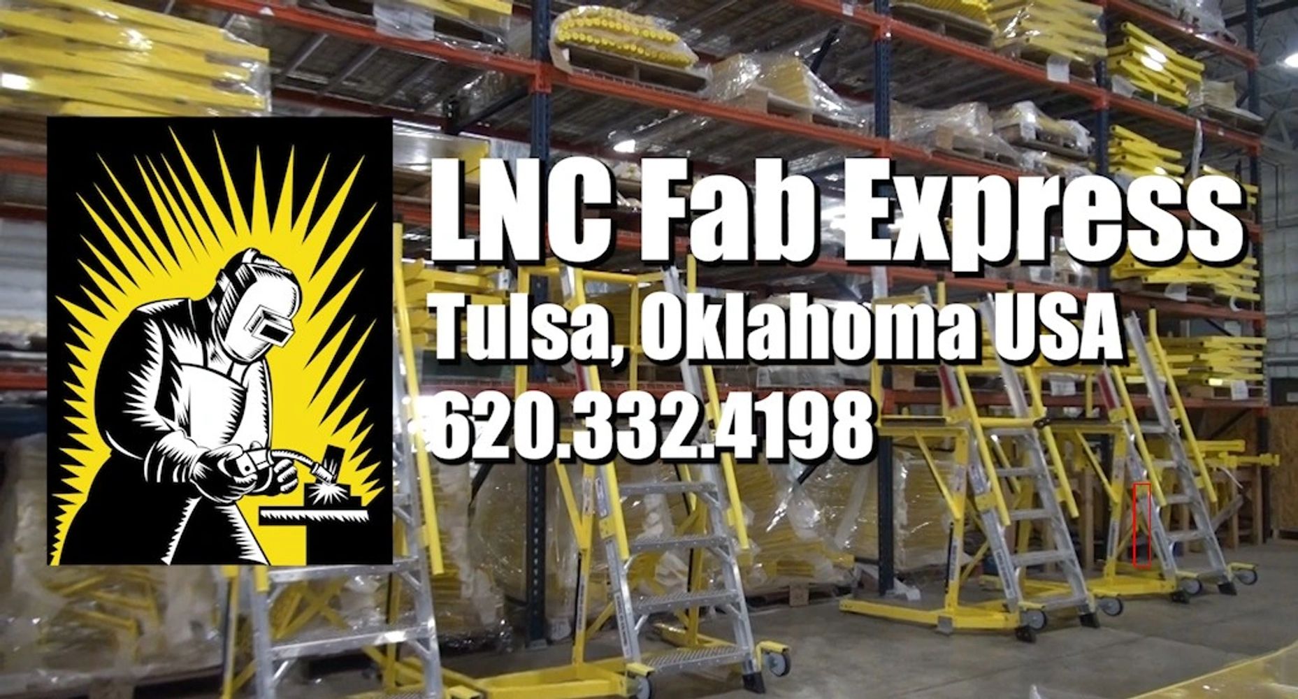 LNC Fab Express welding and fabrication shop in Tulsa, Oklahoma with equipment and contact info.