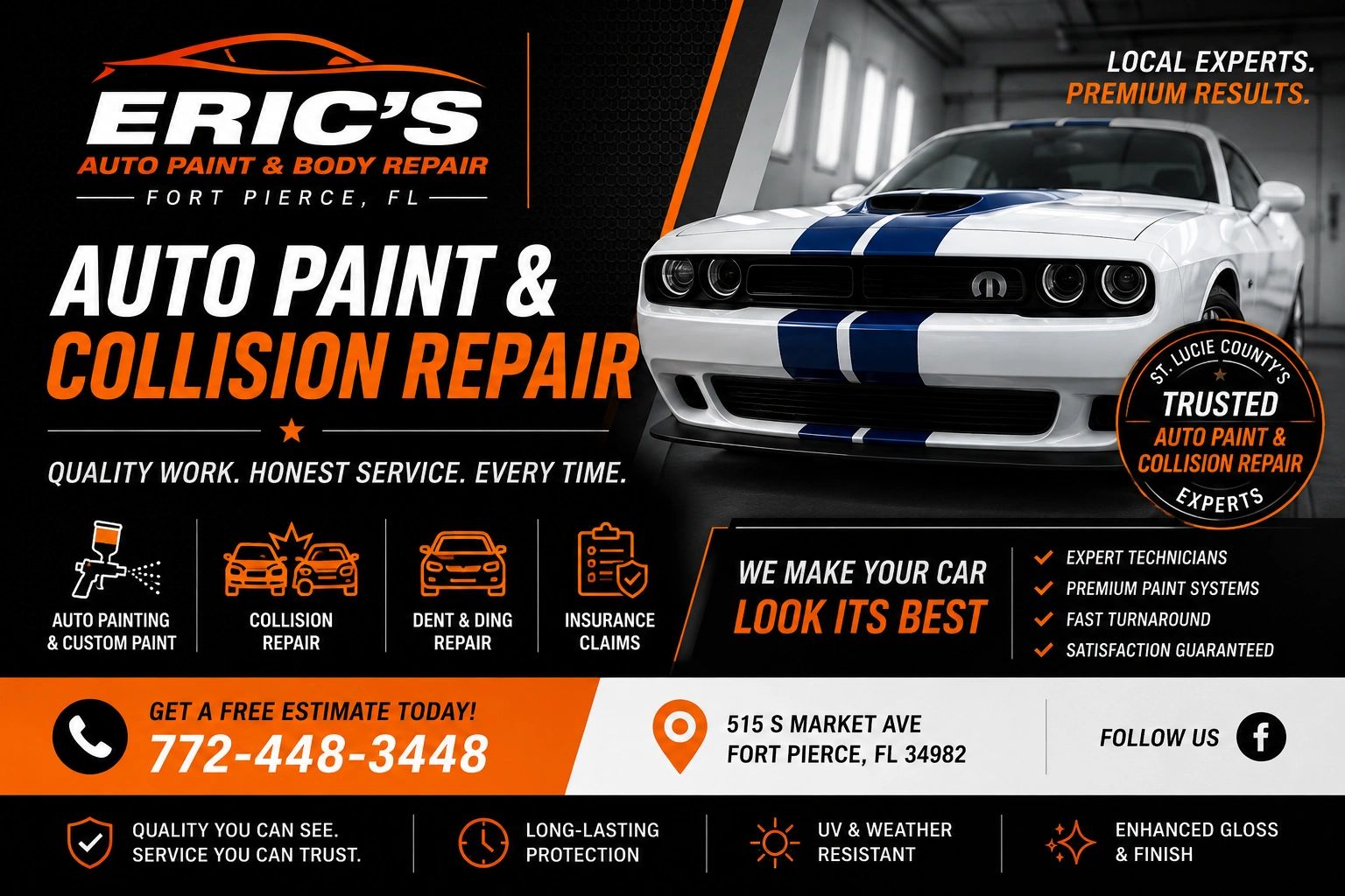 Eric's Auto Paint & Body Repair offers expert collision repair in Fort Pierce, FL.