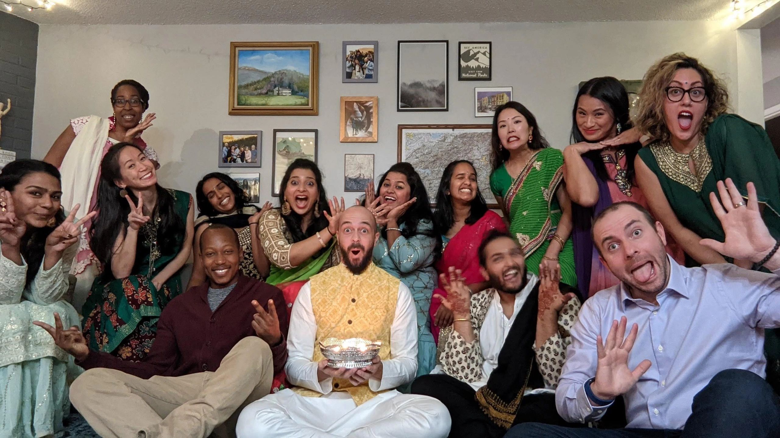 Kevin Teater and friends at their Diwali party