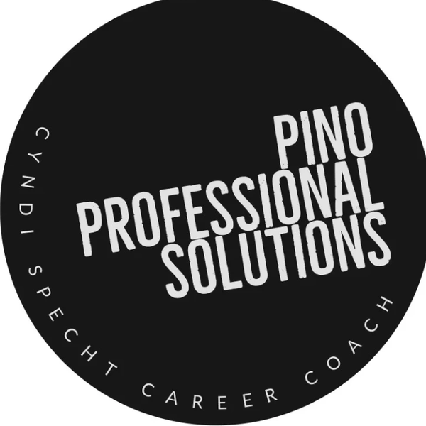 Black circular logo for Pino Professional Solutions.