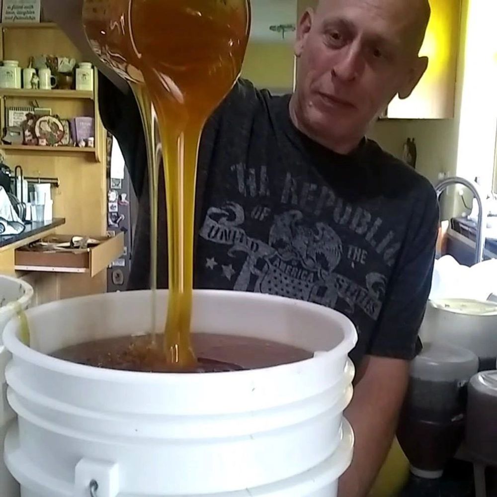 A man making honey
