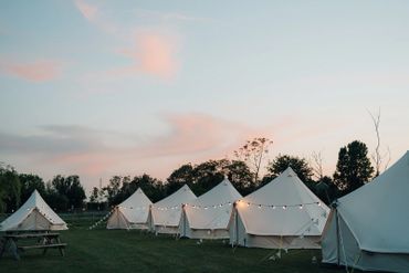 Glamping in the camping field
