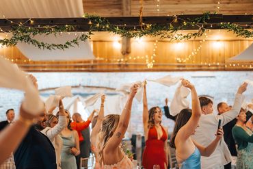 Entrance into dinner with napkins