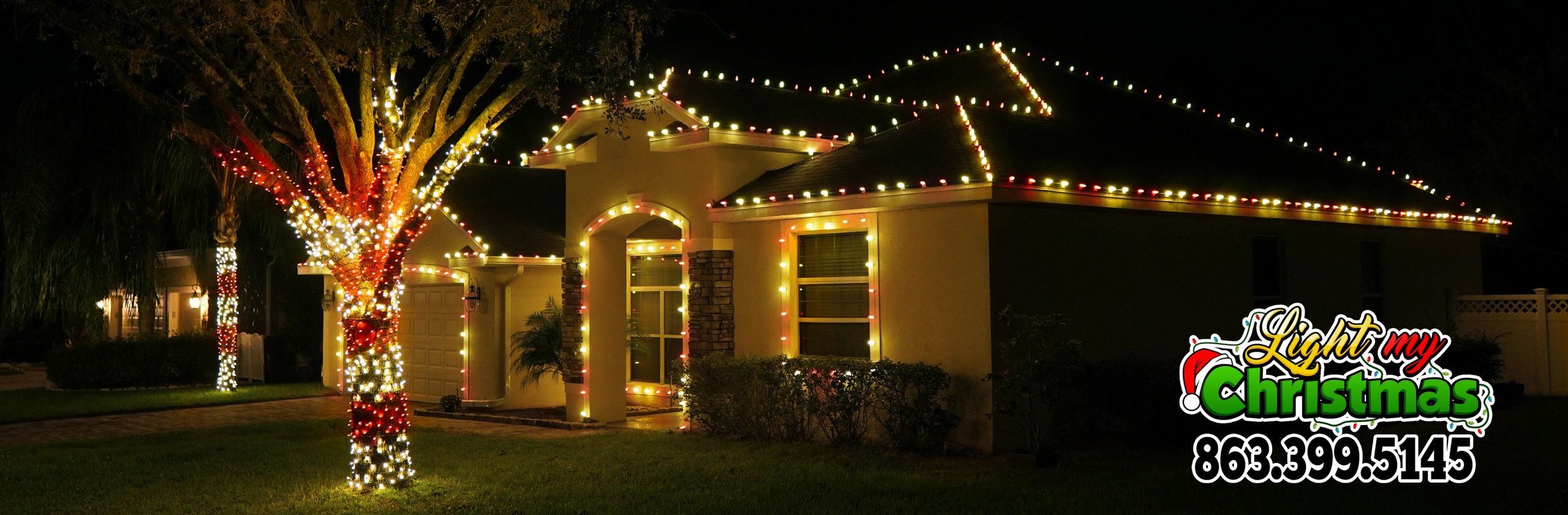 Red and Warm White Christmas Lights