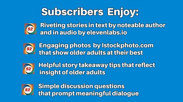 Graphic listing for features subscribers to the story series receive