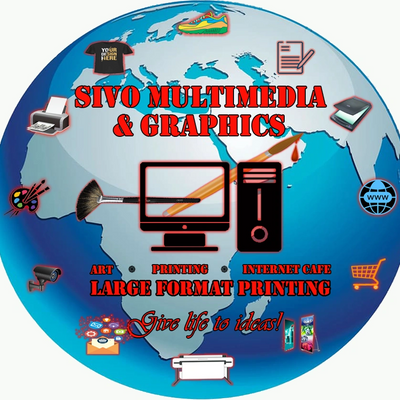 Paper printing to Large Format Printing, T-Shirt Printing, Embroidery, Internet Café on site, Logos