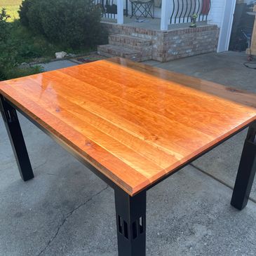 This was a cherry dining room table we made in our humble shop.