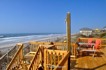 Looking south toward Surf City, exterior shower