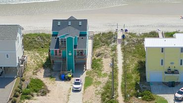 Aerial view from my drone located on quiet side street  North Topsail Beach