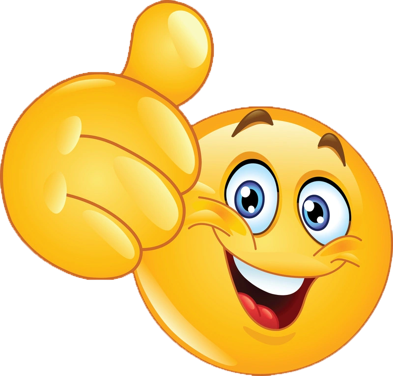 Happy emoji giving a thumbs up with a big smile.