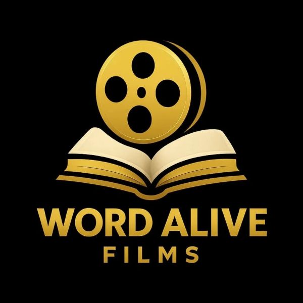 Logo of Word Alive Films with a film reel and open book.