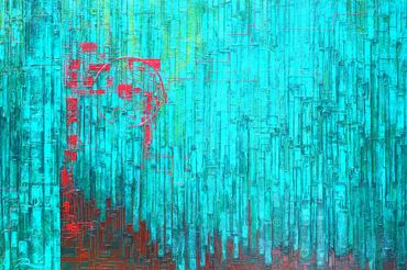 Birth of a Torii #14 (伏見稲荷 Fushimi Inari), 92 cm x 61 cm x 2 cm, acrylic on canvas