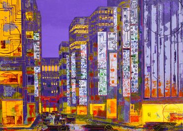 Birth of a Torii #18 銀座 Ginza, 71 cm x 51 cm x 2 cm, acrylic on canvas