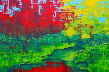 Birth of a Torii #20 Fall Foliage, 92 cm x 61 cm x 2 cm, acrylic on canvas