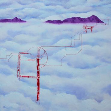 Birth of a Torii #24 (平戸 Hirado), 152 cm x 152 cm (60" x 60"), acrylic on canvas